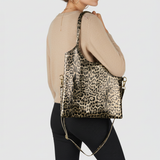 Italian Genuine Leopard-Print Metallic Suede Tote Bag 191722 - TAKEASY - Flyclothing LLC