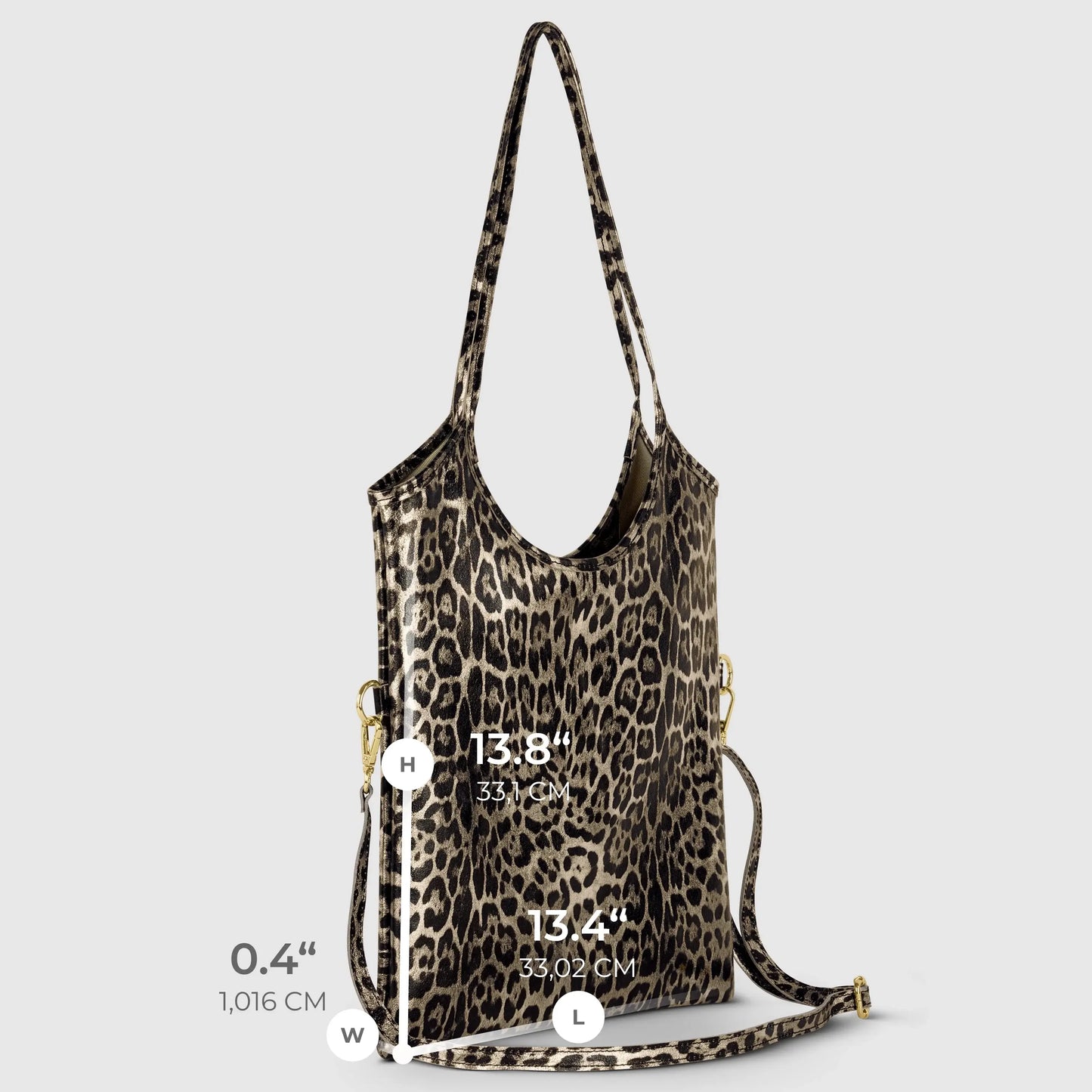 Italian Genuine Leopard-Print Metallic Suede Tote Bag 191722 - TAKEASY - Flyclothing LLC