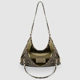 Italian Genuine Leopard-Print Metallic Suede Tote Bag 191722 - TAKEASY - Flyclothing LLC
