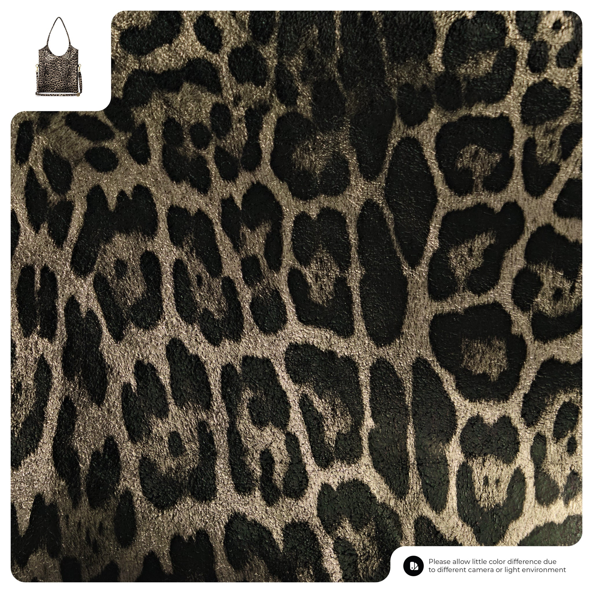 Italian Genuine Leopard-Print Metallic Suede Tote Bag 191722 - TAKEASY - Flyclothing LLC