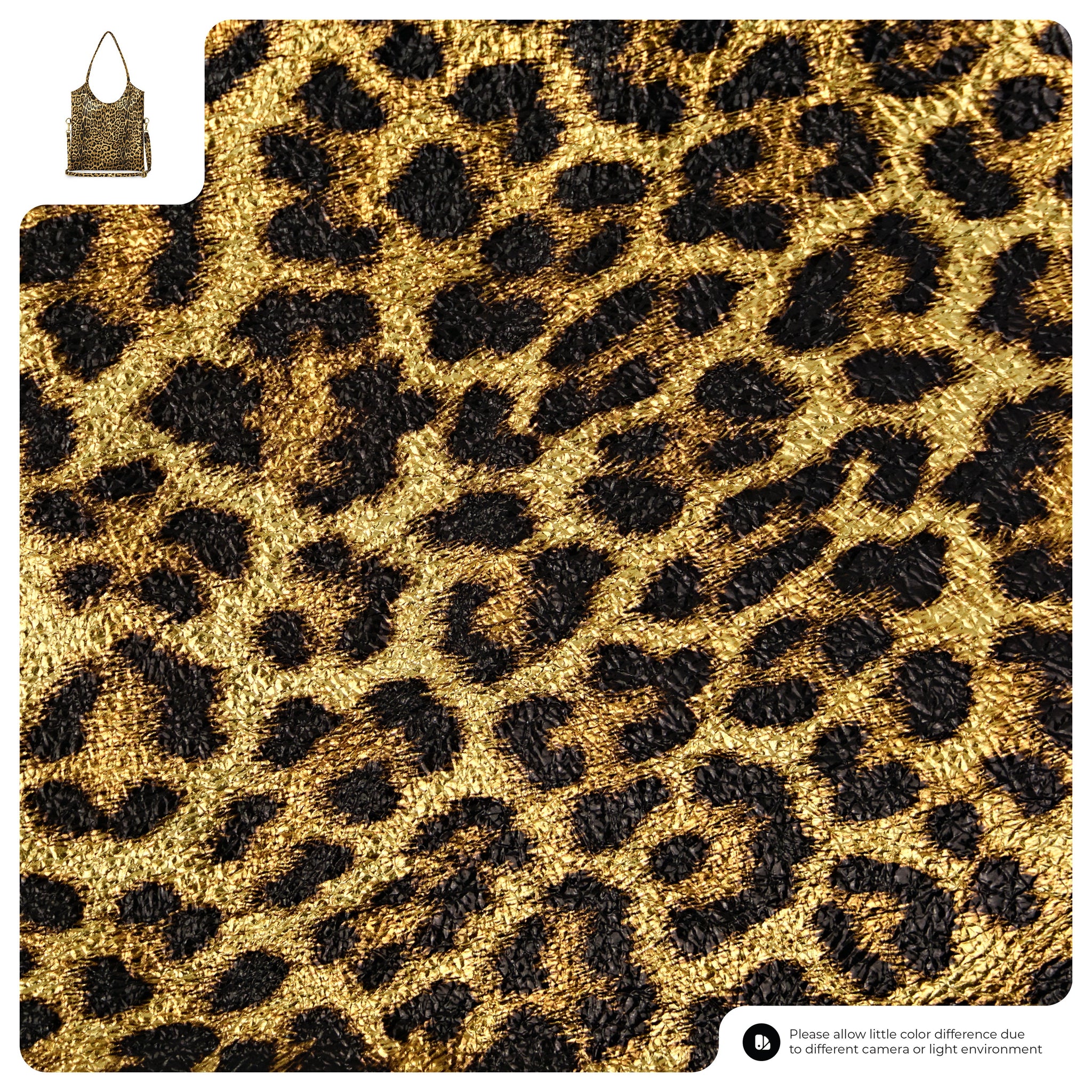 Italian Genuine Leopard-Print Metallic Suede Tote Bag 191722 - TAKEASY - Flyclothing LLC