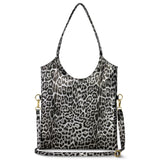 Italian Genuine Leopard-Print Metallic Suede Tote Bag 191722 - TAKEASY - Flyclothing LLC