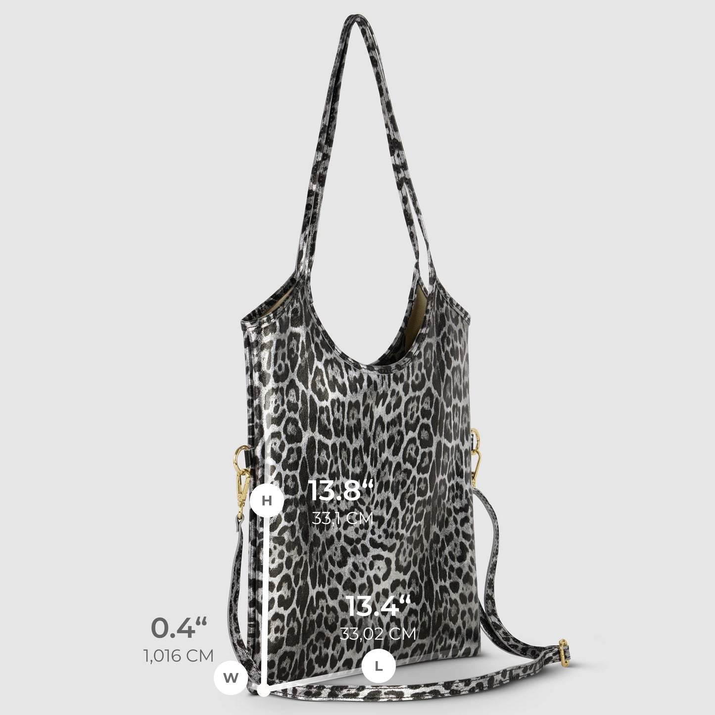 Italian Genuine Leopard-Print Metallic Suede Tote Bag 191722 - TAKEASY - Flyclothing LLC