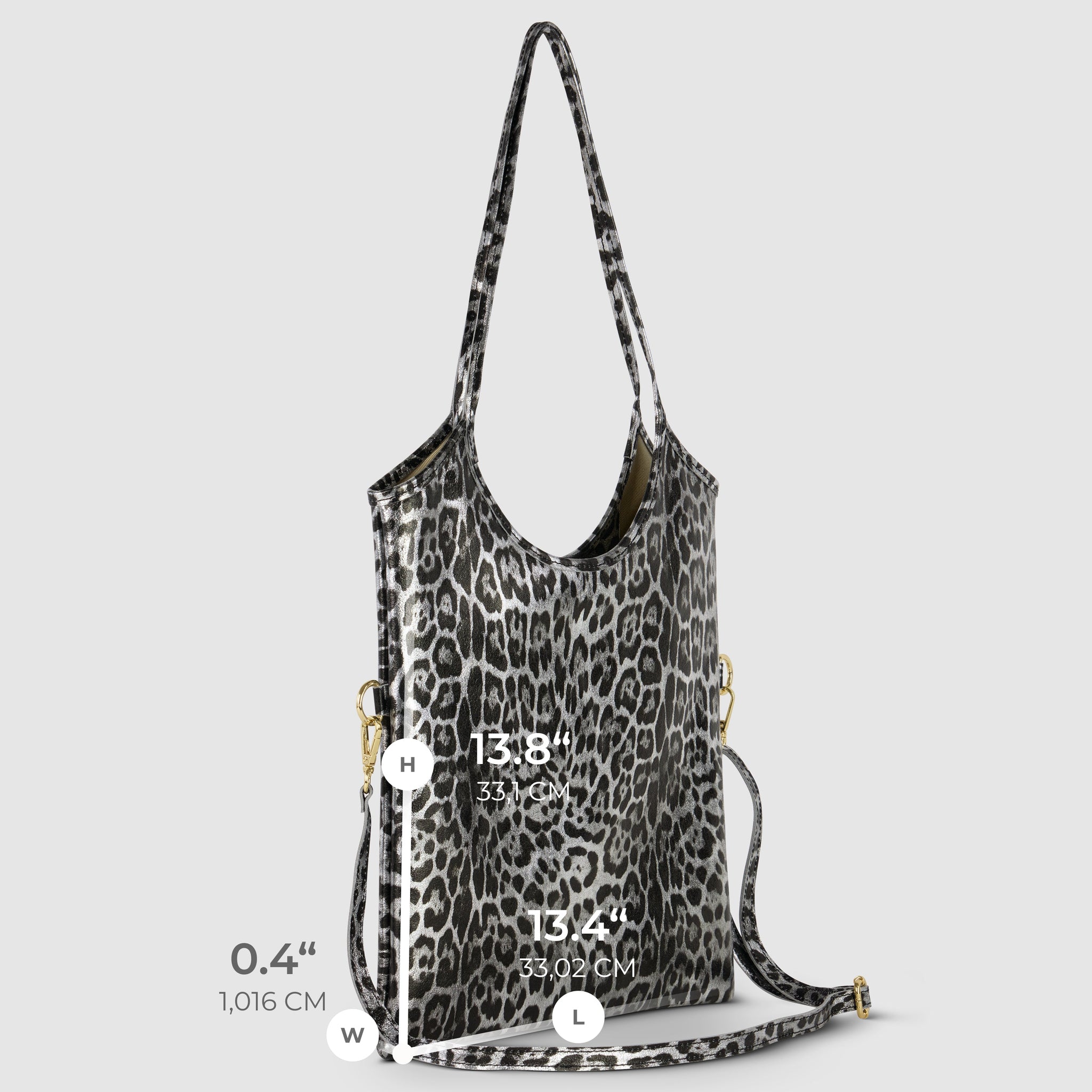 Italian Genuine Leopard-Print Metallic Suede Tote Bag 191722 - TAKEASY - Flyclothing LLC