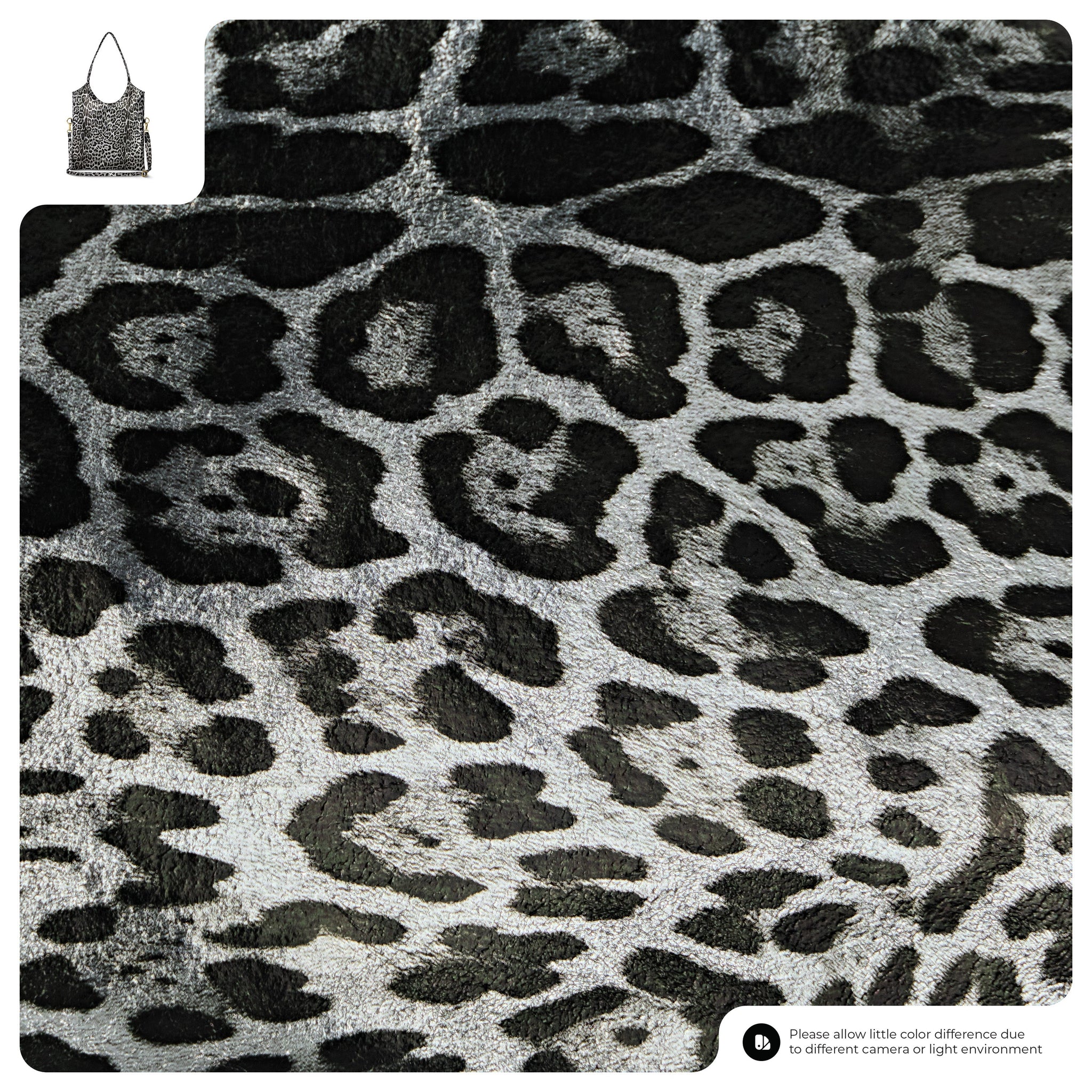 Italian Genuine Leopard-Print Metallic Suede Tote Bag 191722 - TAKEASY - Flyclothing LLC