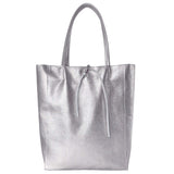 Italian Genuine Metallic Calf Leather Tote Bag 201718 - TAKEASY - Flyclothing LLC