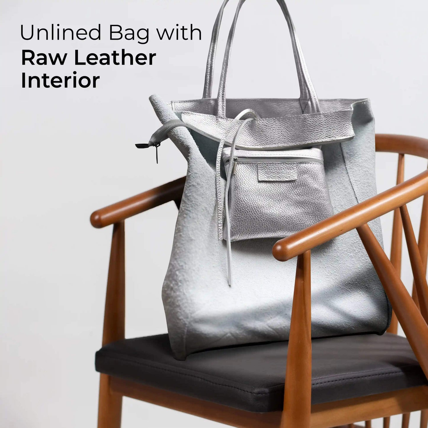 Italian Genuine Metallic Calf Leather Tote Bag 201718 - TAKEASY - Flyclothing LLC