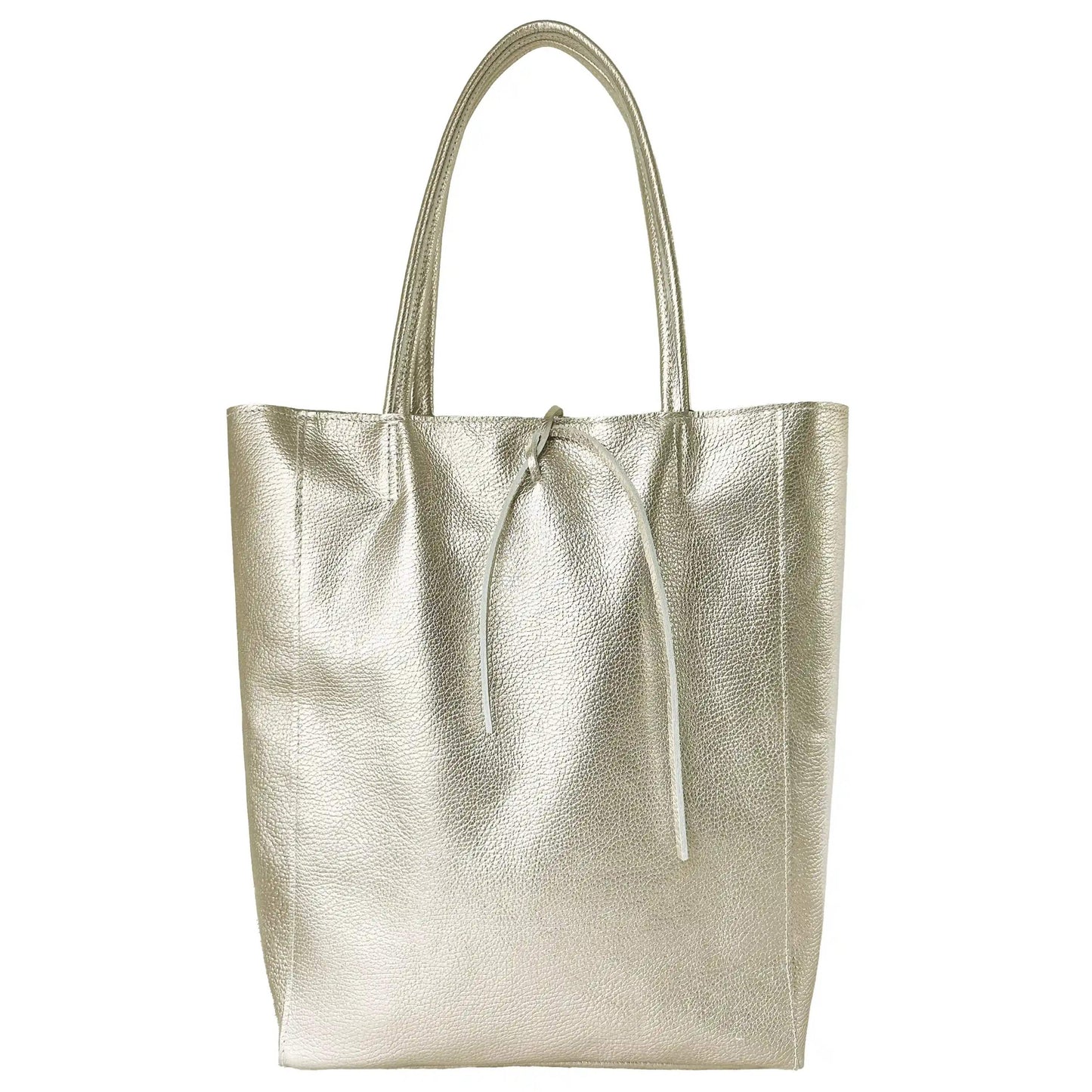Italian Genuine Metallic Calf Leather Tote Bag 201718 - TAKEASY - Flyclothing LLC