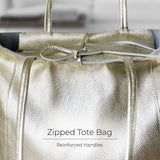 Italian Genuine Metallic Calf Leather Tote Bag 201718 - TAKEASY - Flyclothing LLC