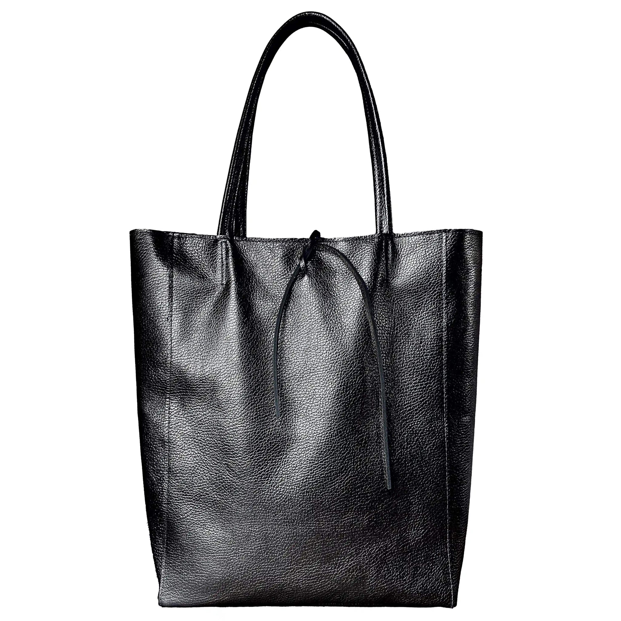 Italian Genuine Metallic Calf Leather Tote Bag 201718 - TAKEASY - Flyclothing LLC