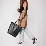Italian Genuine Metallic Calf Leather Tote Bag 201718 - TAKEASY - Flyclothing LLC
