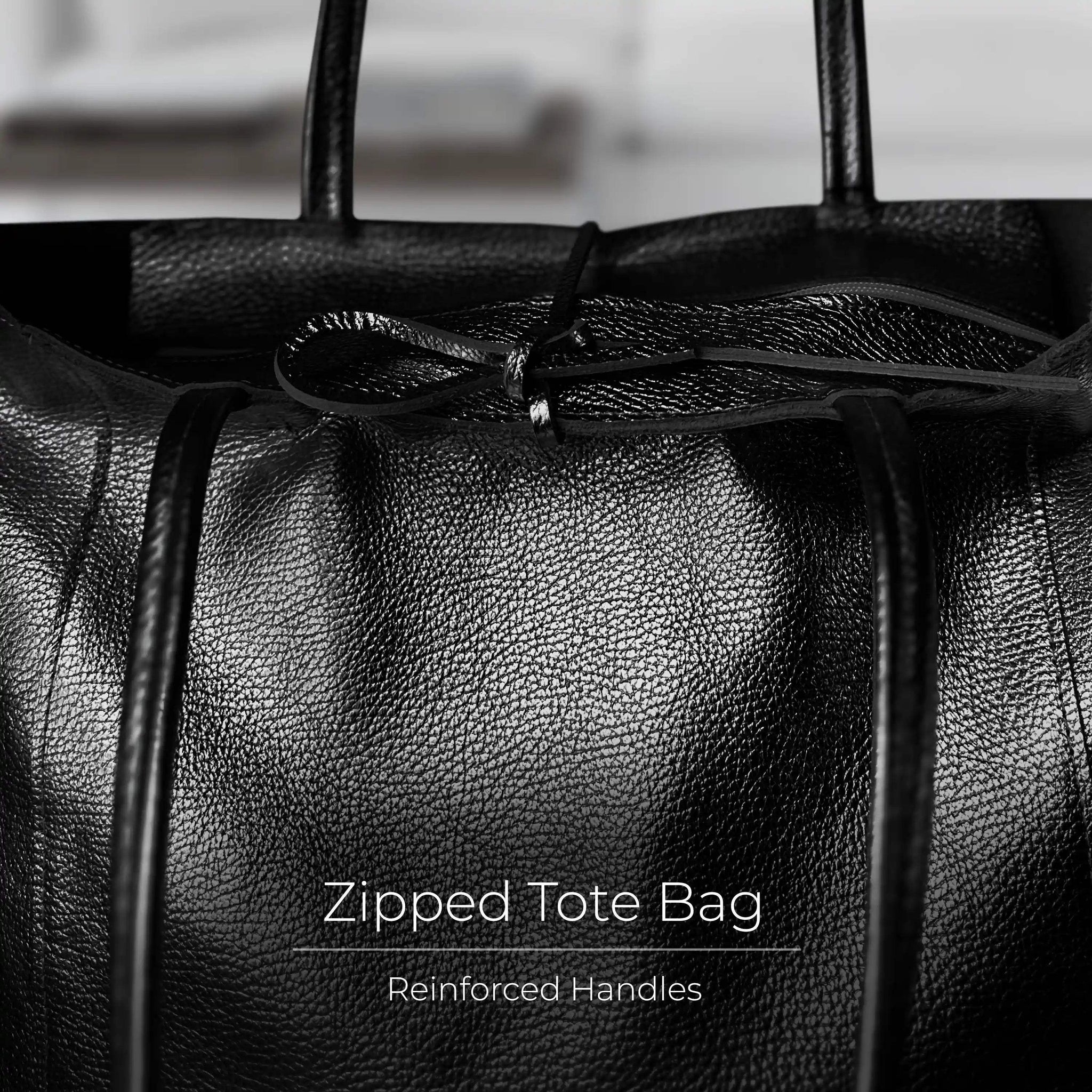 Italian Genuine Metallic Calf Leather Tote Bag 201718 - TAKEASY - Flyclothing LLC
