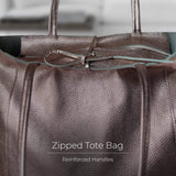 Italian Genuine Metallic Calf Leather Tote Bag 201718 - TAKEASY - Flyclothing LLC