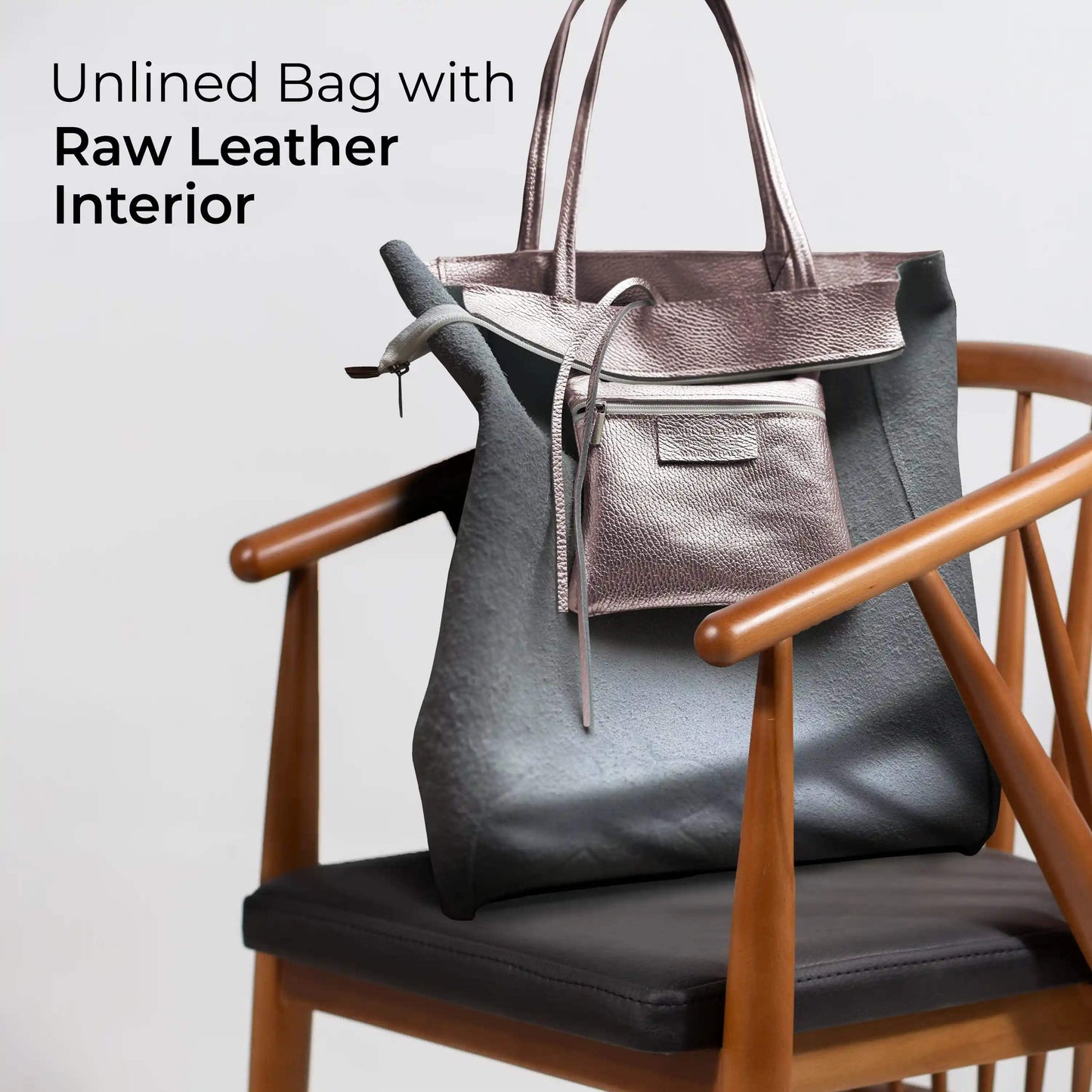 Italian Genuine Metallic Calf Leather Tote Bag 201718 - TAKEASY - Flyclothing LLC