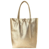 Italian Genuine Metallic Calf Leather Tote Bag 201718 - TAKEASY - Flyclothing LLC