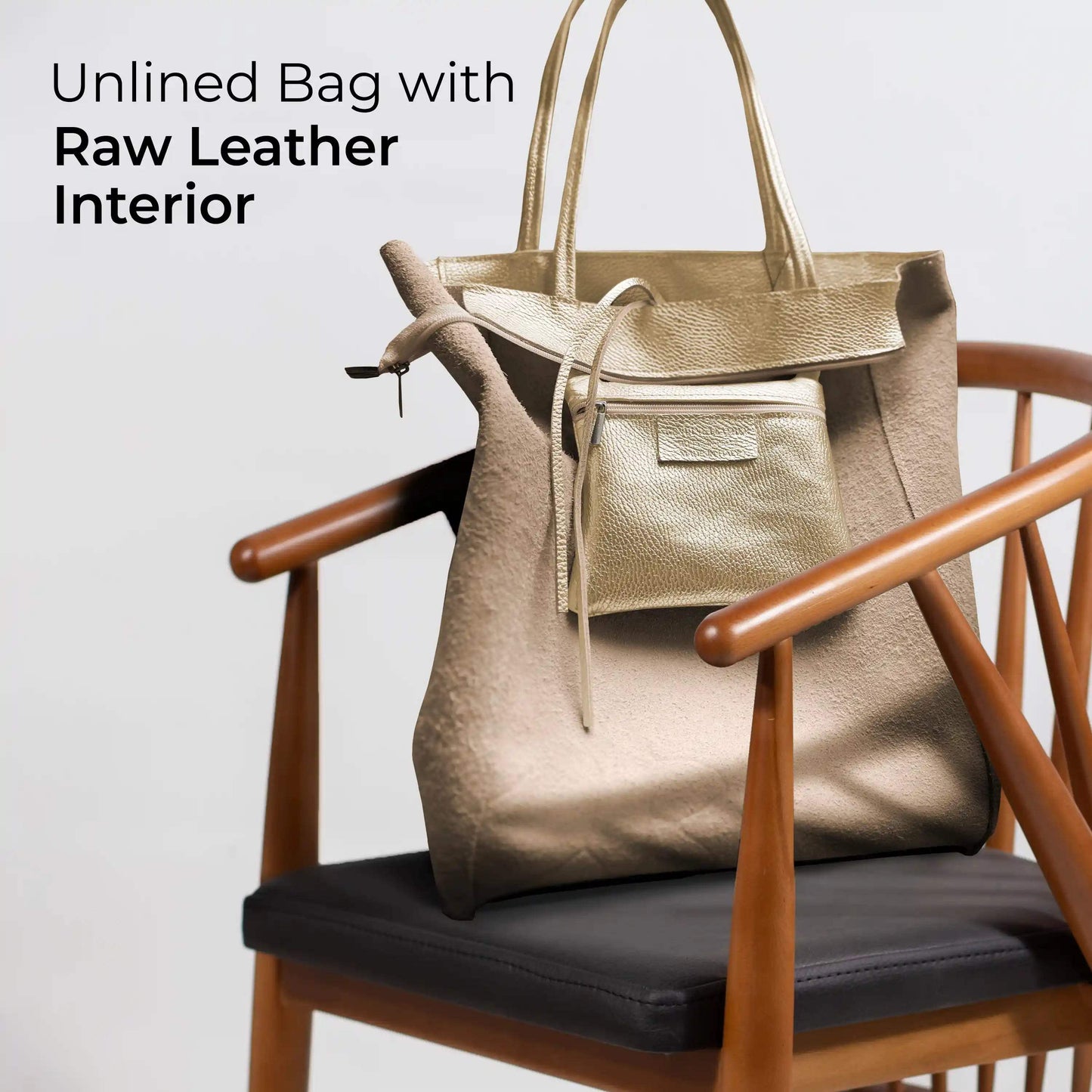Italian Genuine Metallic Calf Leather Tote Bag 201718 - TAKEASY - Flyclothing LLC