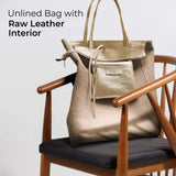 Italian Genuine Metallic Calf Leather Tote Bag 201718 - TAKEASY - Flyclothing LLC