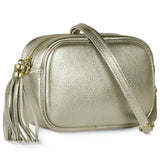 Italian Genuine Metallic Calf Leather Crossbody Bag 231302 - TAKEASY - Flyclothing LLC