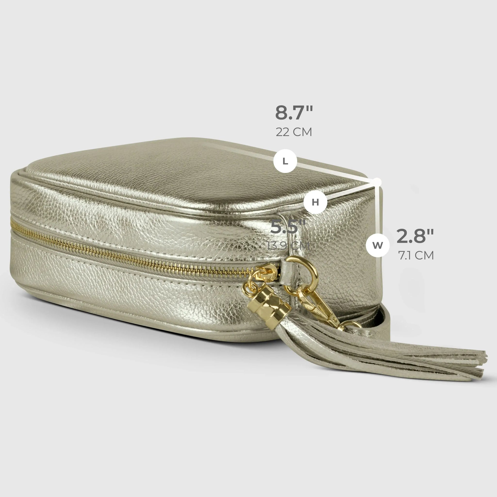 Italian Genuine Metallic Calf Leather Crossbody Bag 231302 - TAKEASY - Flyclothing LLC