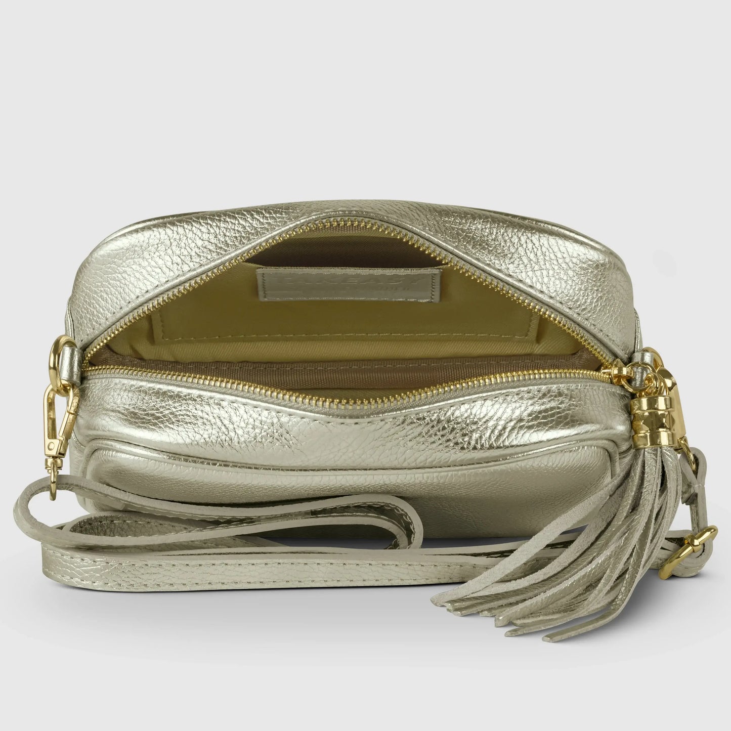 Italian Genuine Metallic Calf Leather Crossbody Bag 231302 - TAKEASY - Flyclothing LLC