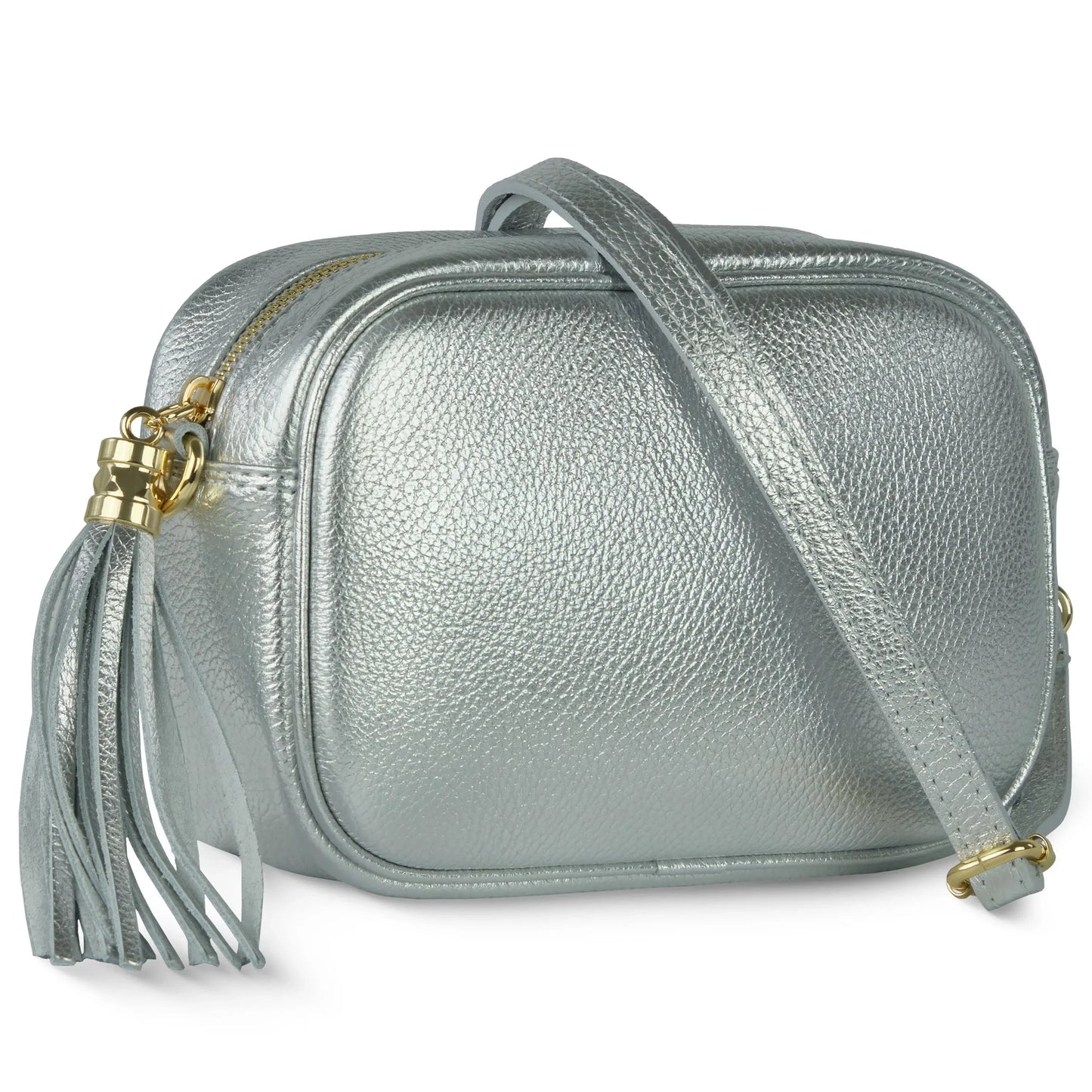 Italian Genuine Metallic Calf Leather Crossbody Bag 231302 - TAKEASY - Flyclothing LLC