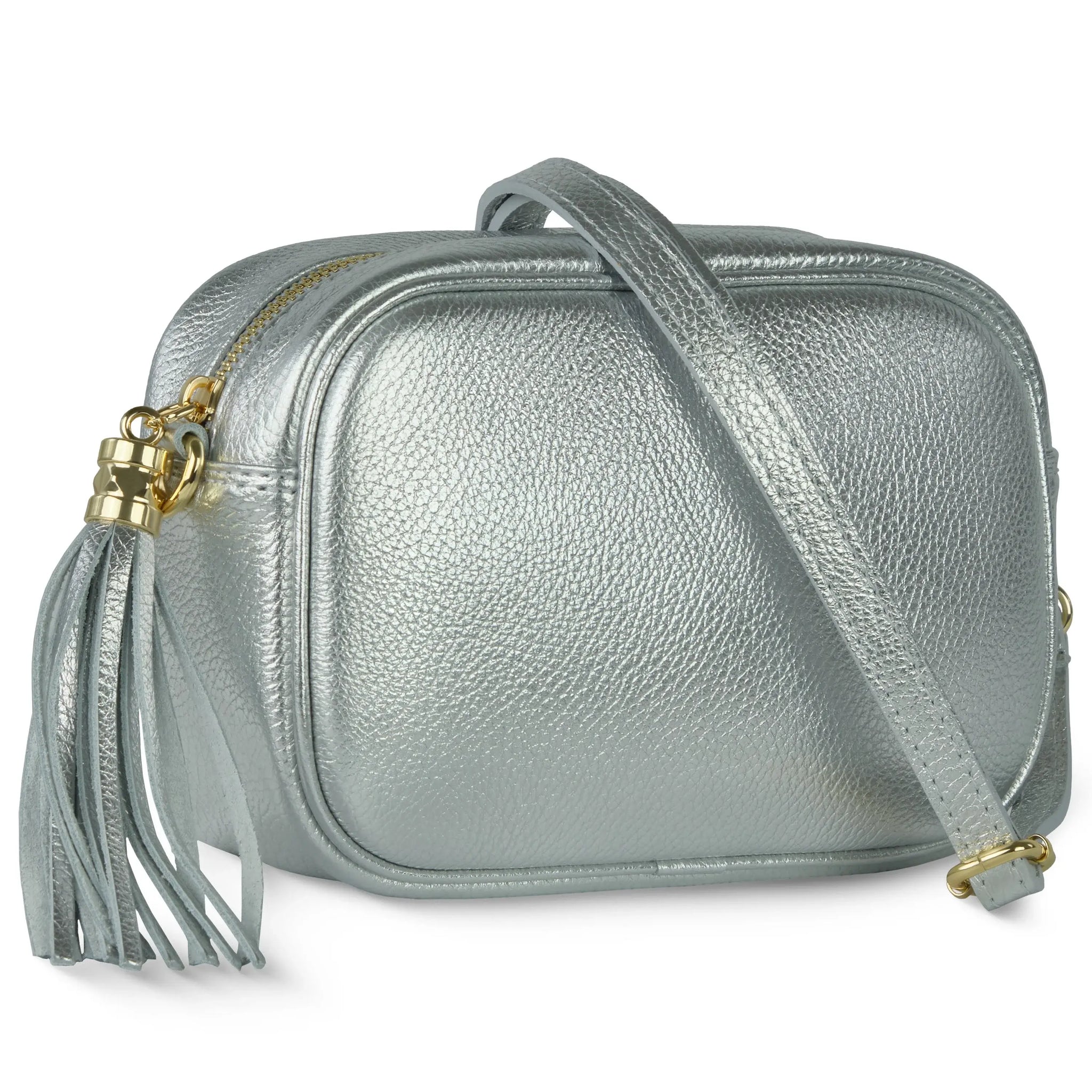 Italian Genuine Metallic Calf Leather Crossbody Bag 231302 - TAKEASY - Flyclothing LLC