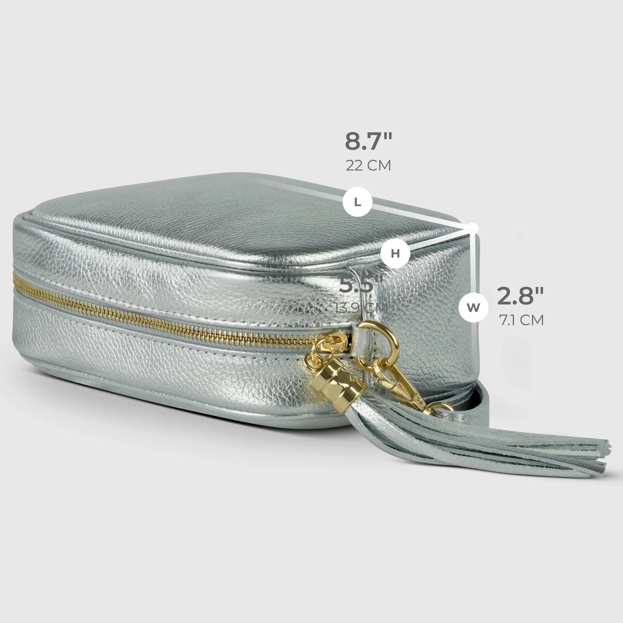 Italian Genuine Metallic Calf Leather Crossbody Bag 231302 - TAKEASY - Flyclothing LLC
