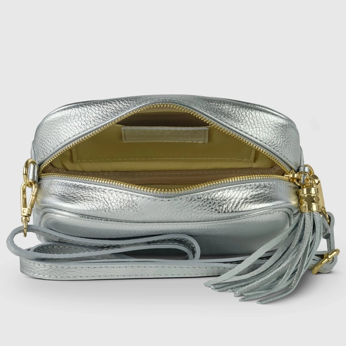 Italian Genuine Metallic Calf Leather Crossbody Bag 231302 - TAKEASY - Flyclothing LLC