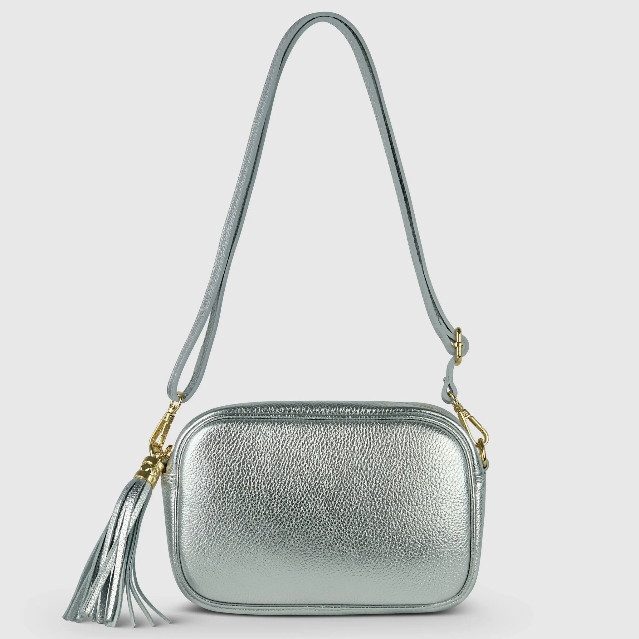 Italian Genuine Metallic Calf Leather Crossbody Bag 231302 - TAKEASY - Flyclothing LLC