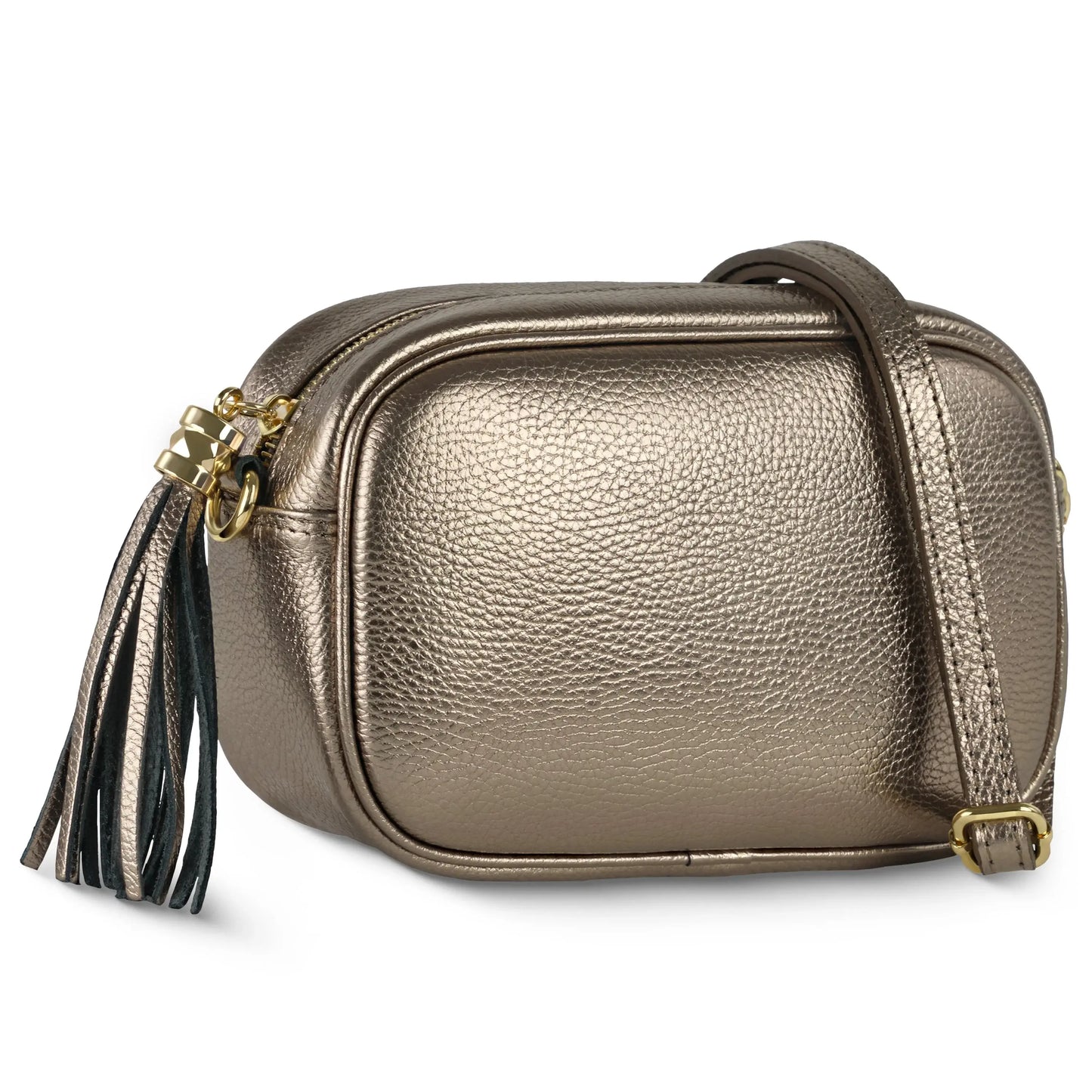 Italian Genuine Metallic Calf Leather Crossbody Bag 231302 - TAKEASY - Flyclothing LLC
