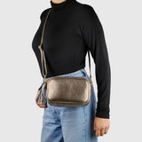 Italian Genuine Metallic Calf Leather Crossbody Bag 231302 - TAKEASY - Flyclothing LLC