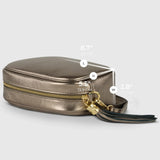 Italian Genuine Metallic Calf Leather Crossbody Bag 231302 - TAKEASY - Flyclothing LLC