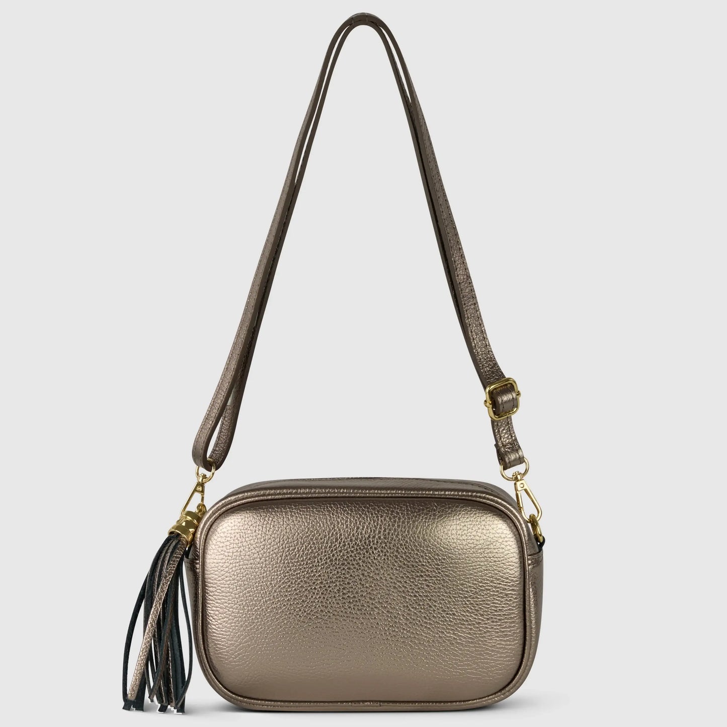 Italian Genuine Metallic Calf Leather Crossbody Bag 231302 - TAKEASY - Flyclothing LLC