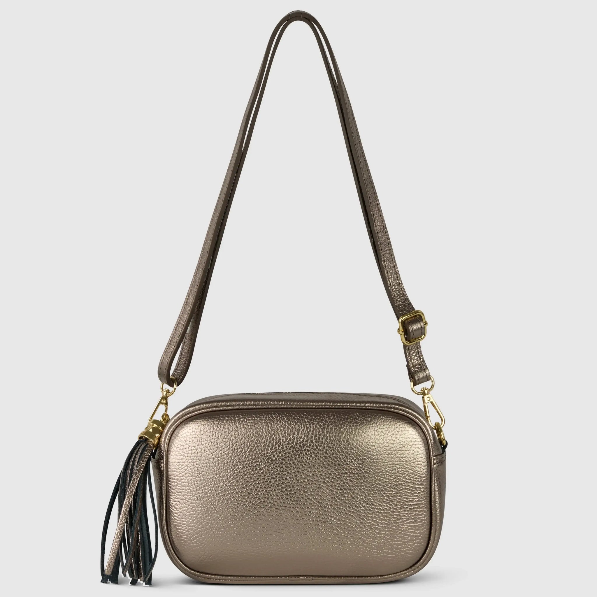 Italian Genuine Metallic Calf Leather Crossbody Bag 231302 - TAKEASY - Flyclothing LLC