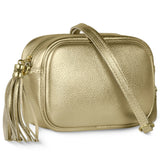 Italian Genuine Metallic Calf Leather Crossbody Bag 231302 - TAKEASY - Flyclothing LLC