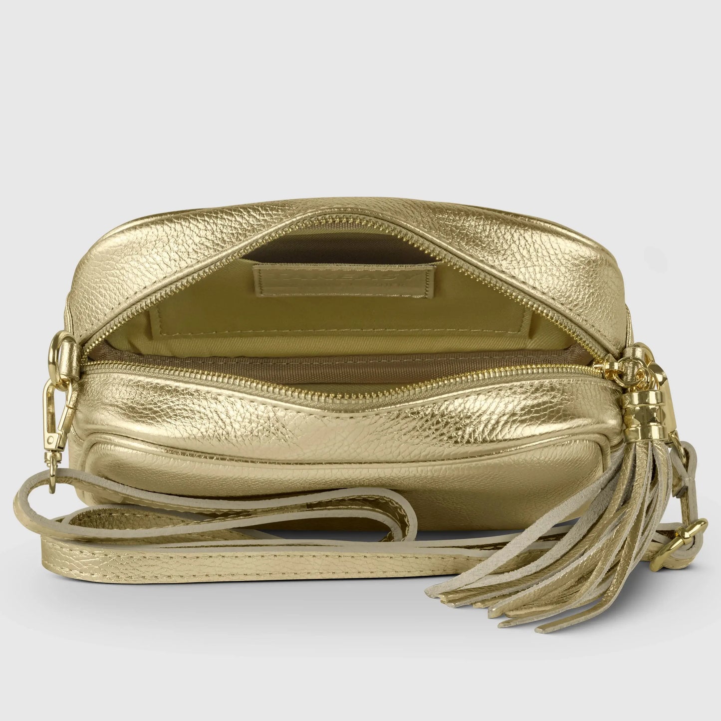 Italian Genuine Metallic Calf Leather Crossbody Bag 231302 - TAKEASY - Flyclothing LLC
