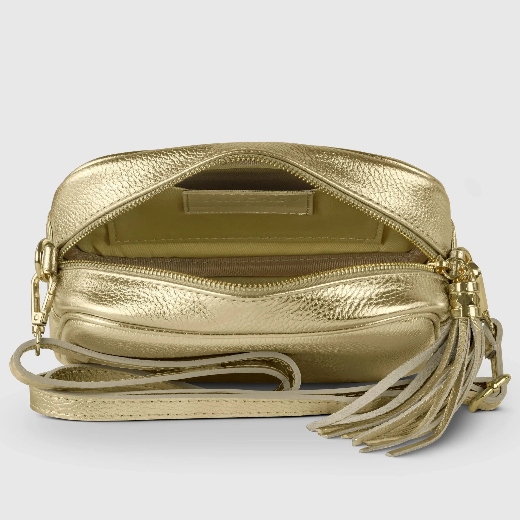 Italian Genuine Metallic Calf Leather Crossbody Bag 231302 - TAKEASY - Flyclothing LLC