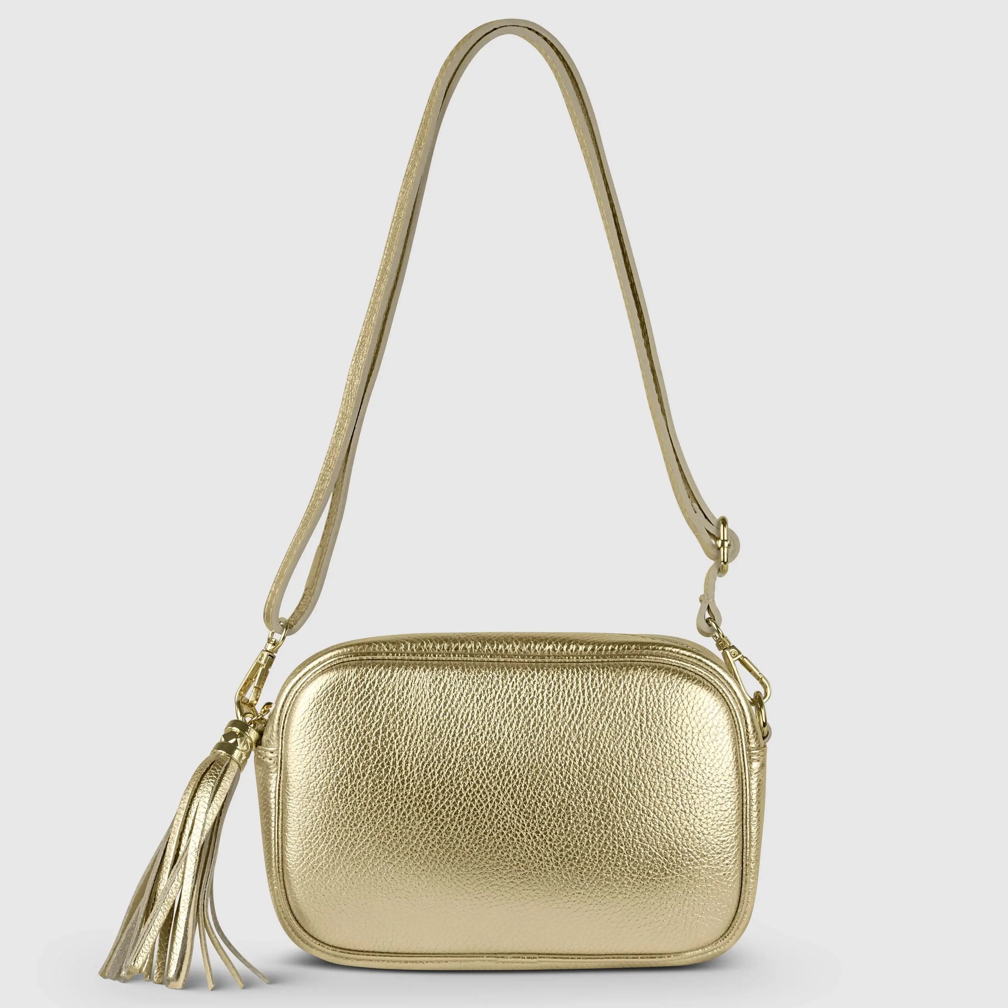 Italian Genuine Metallic Calf Leather Crossbody Bag 231302 - TAKEASY - Flyclothing LLC