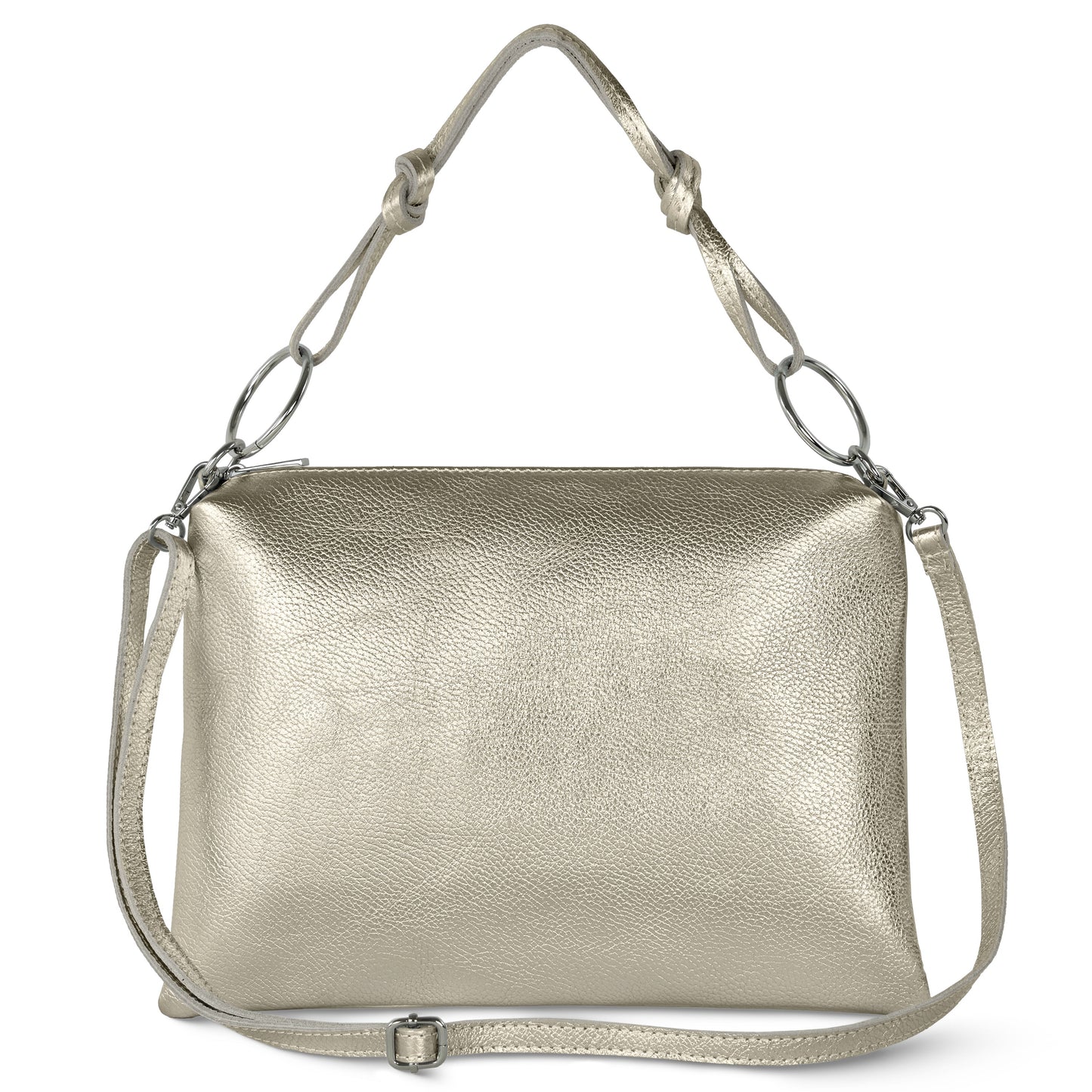 Italian Genuine Metallic Calf Leather Shoulder Bag 171551 - TAKEASY - Flyclothing LLC