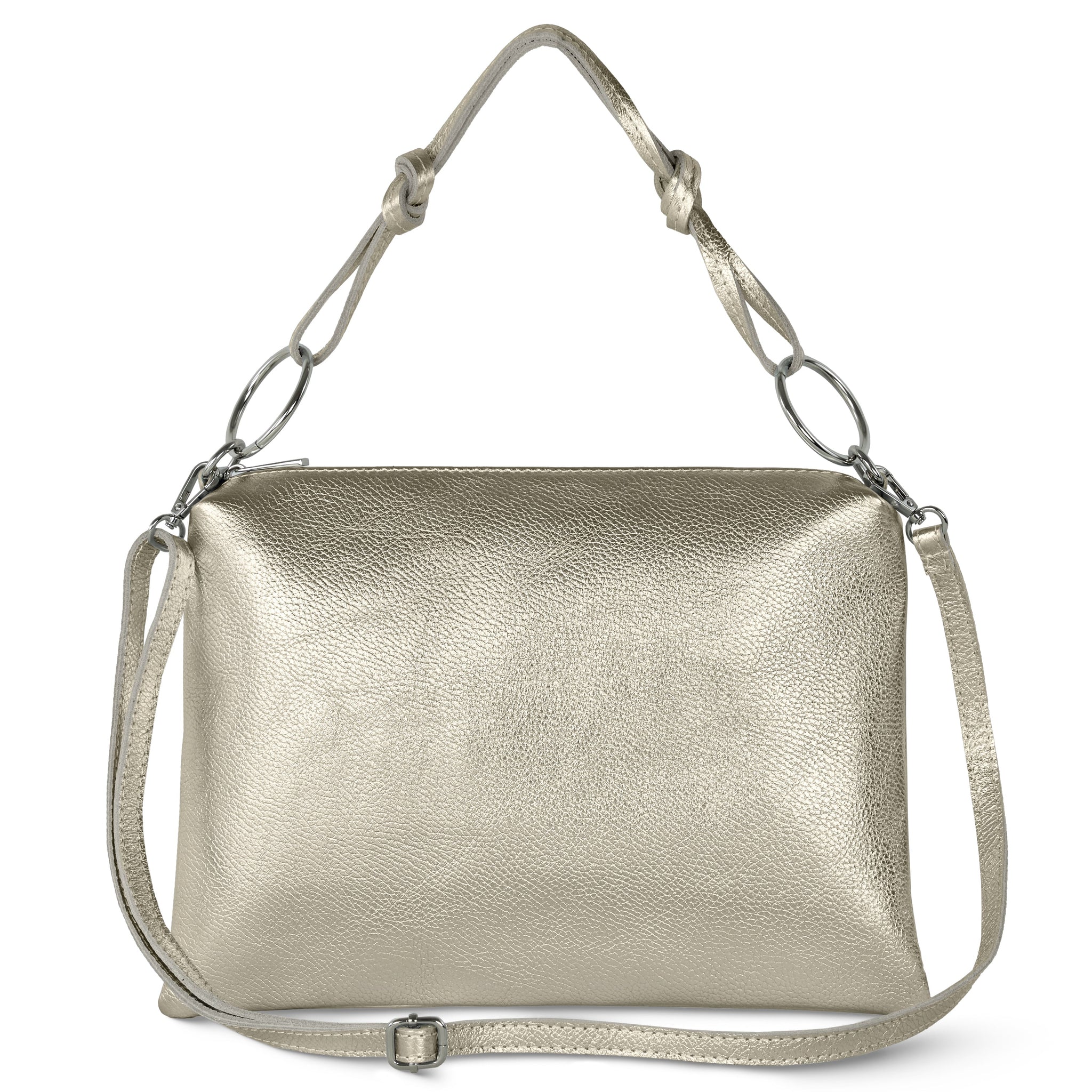 Italian Genuine Metallic Calf Leather Shoulder Bag 171551 - TAKEASY - Flyclothing LLC