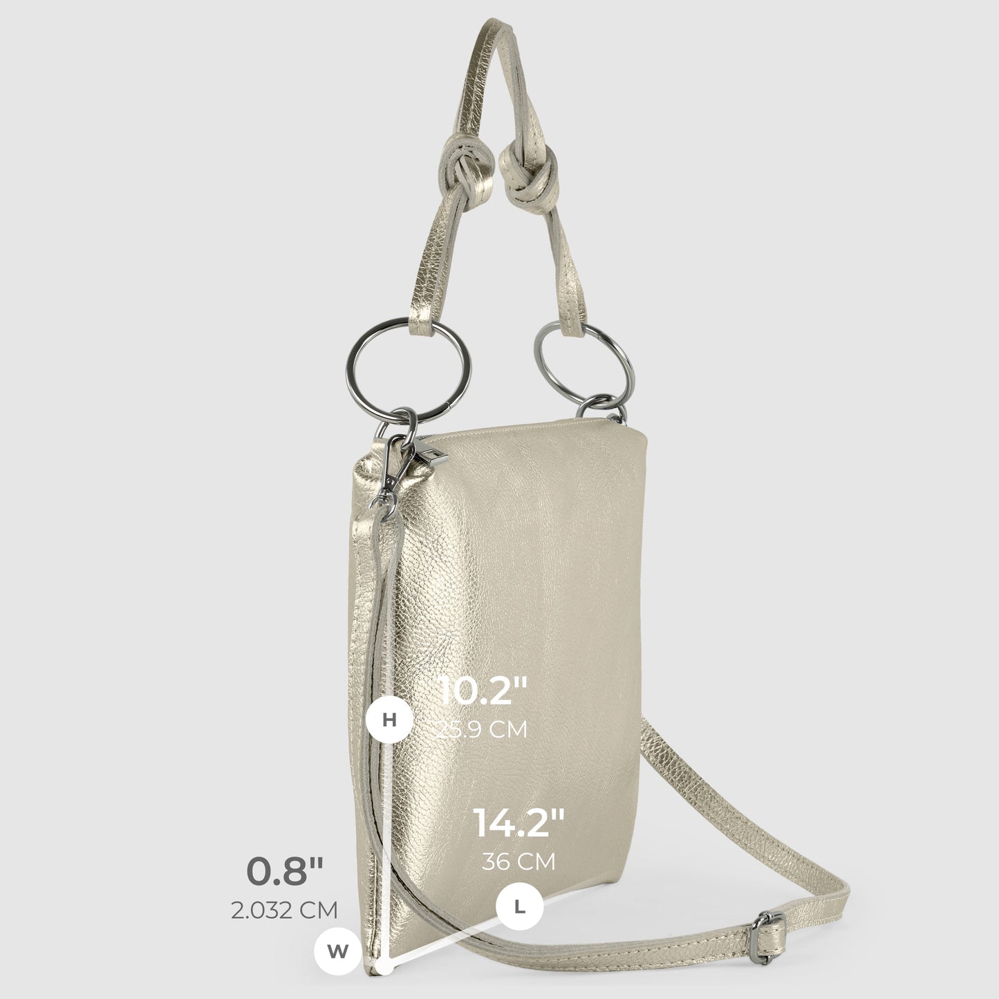 Italian Genuine Metallic Calf Leather Shoulder Bag 171551 - TAKEASY - Flyclothing LLC