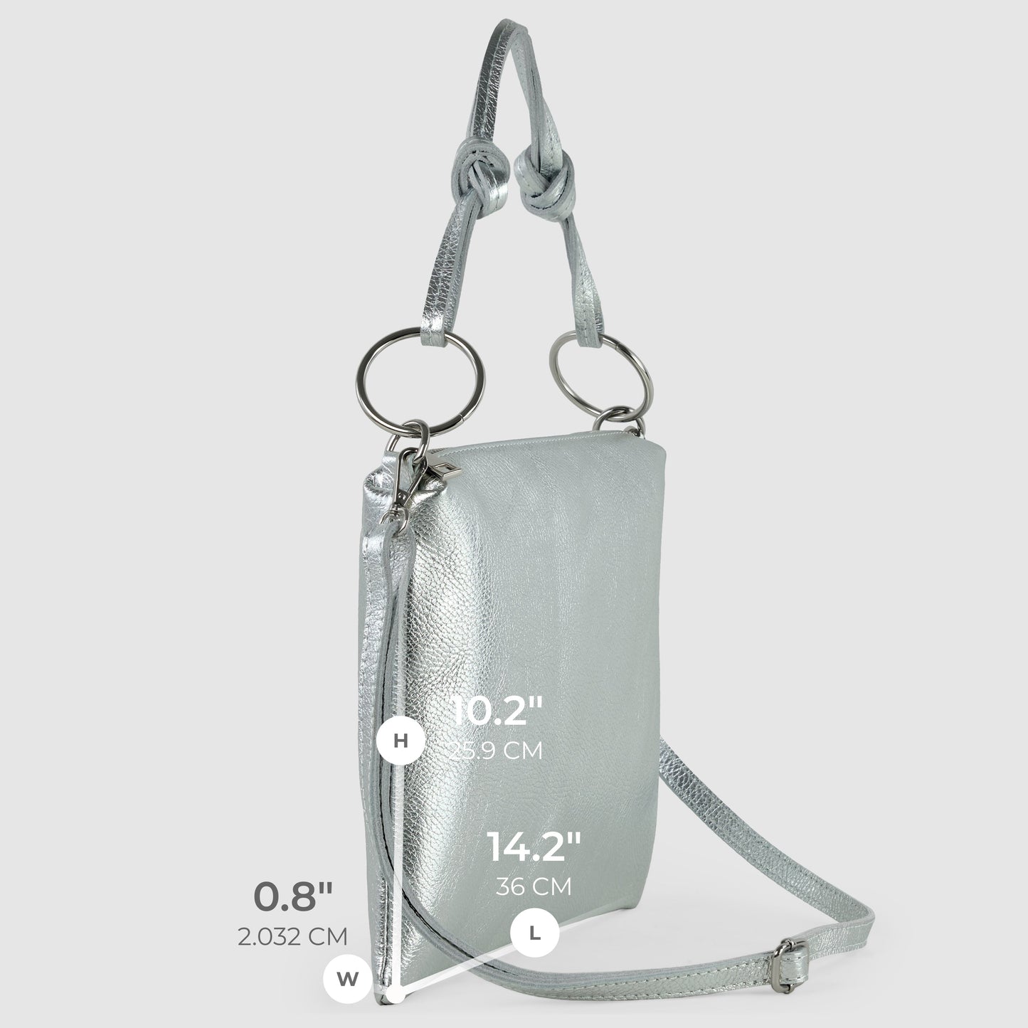 Italian Genuine Metallic Calf Leather Shoulder Bag 171551 - TAKEASY - Flyclothing LLC
