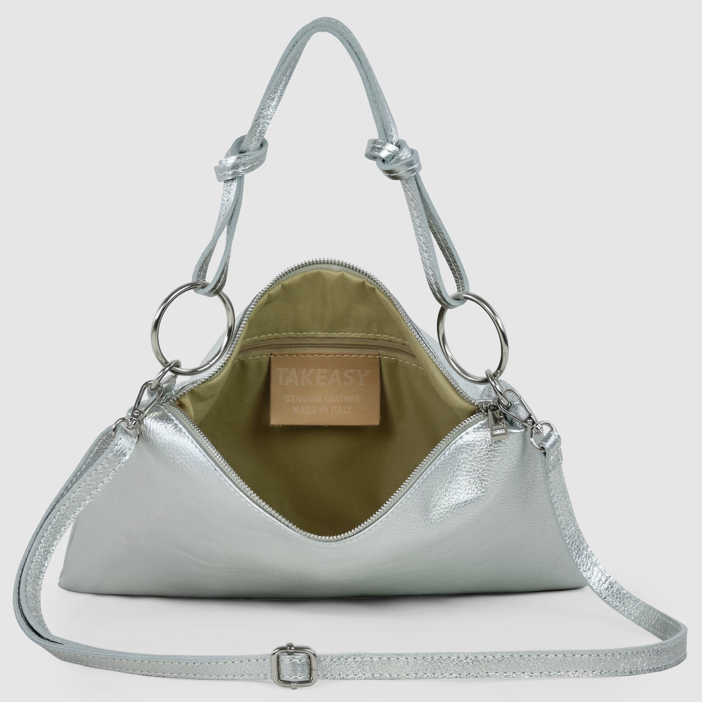 Italian Genuine Metallic Calf Leather Shoulder Bag 171551 - TAKEASY - Flyclothing LLC