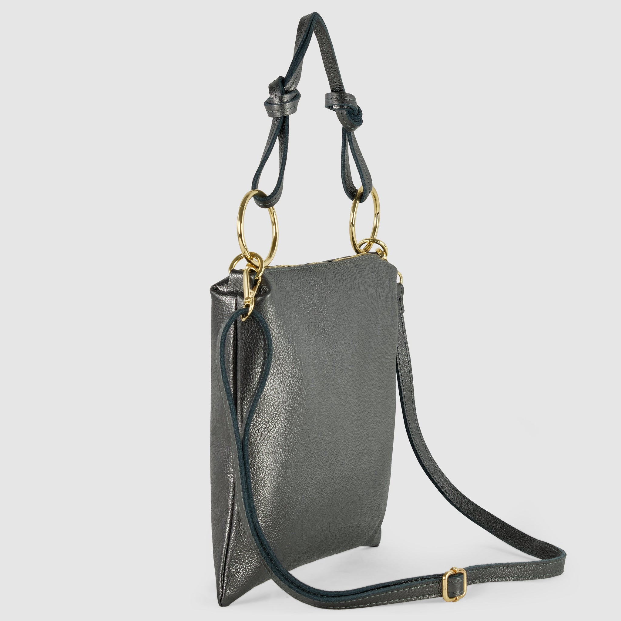 Italian Genuine Metallic Calf Leather Shoulder Bag 171551 - TAKEASY - Flyclothing LLC