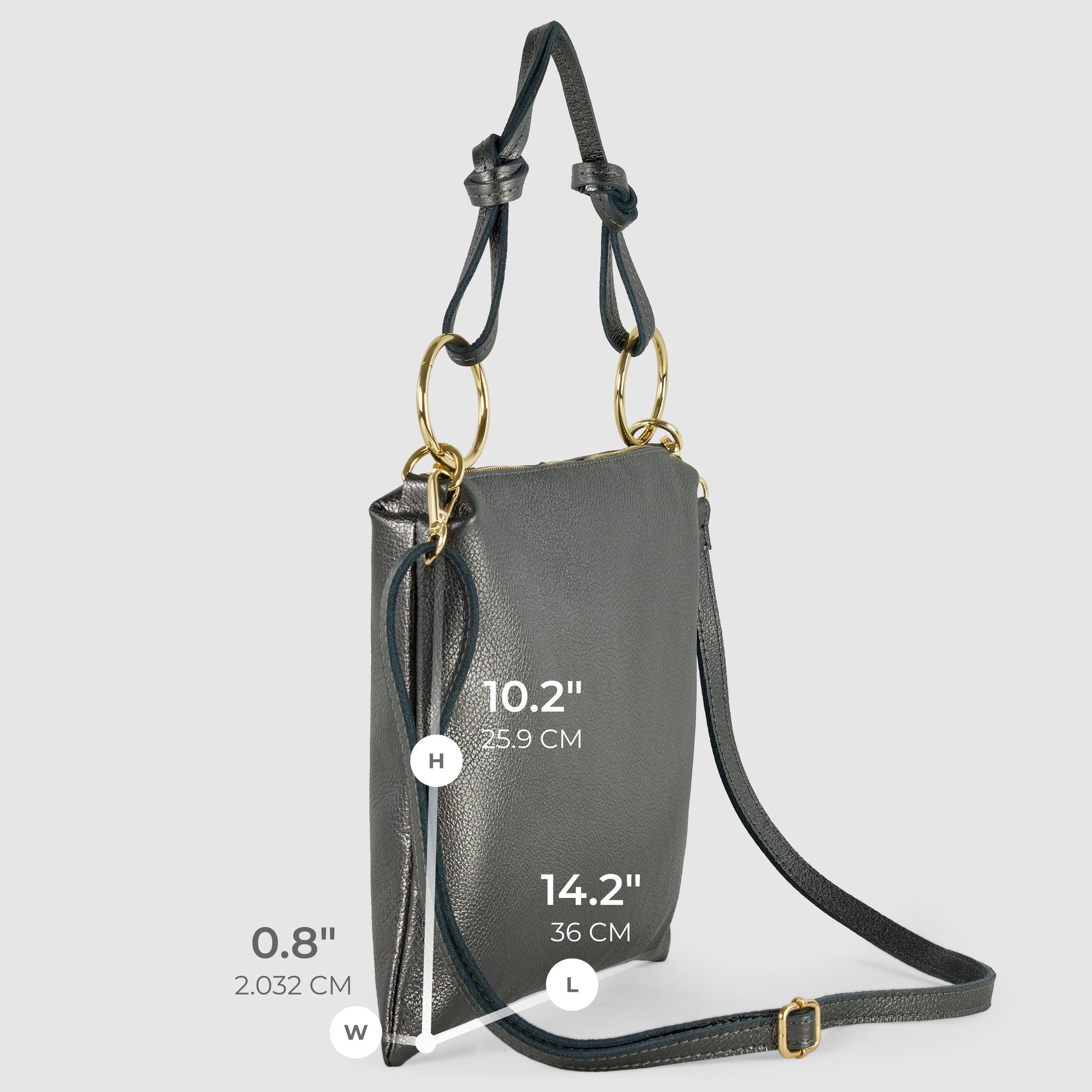 Italian Genuine Metallic Calf Leather Shoulder Bag 171551 - TAKEASY - Flyclothing LLC