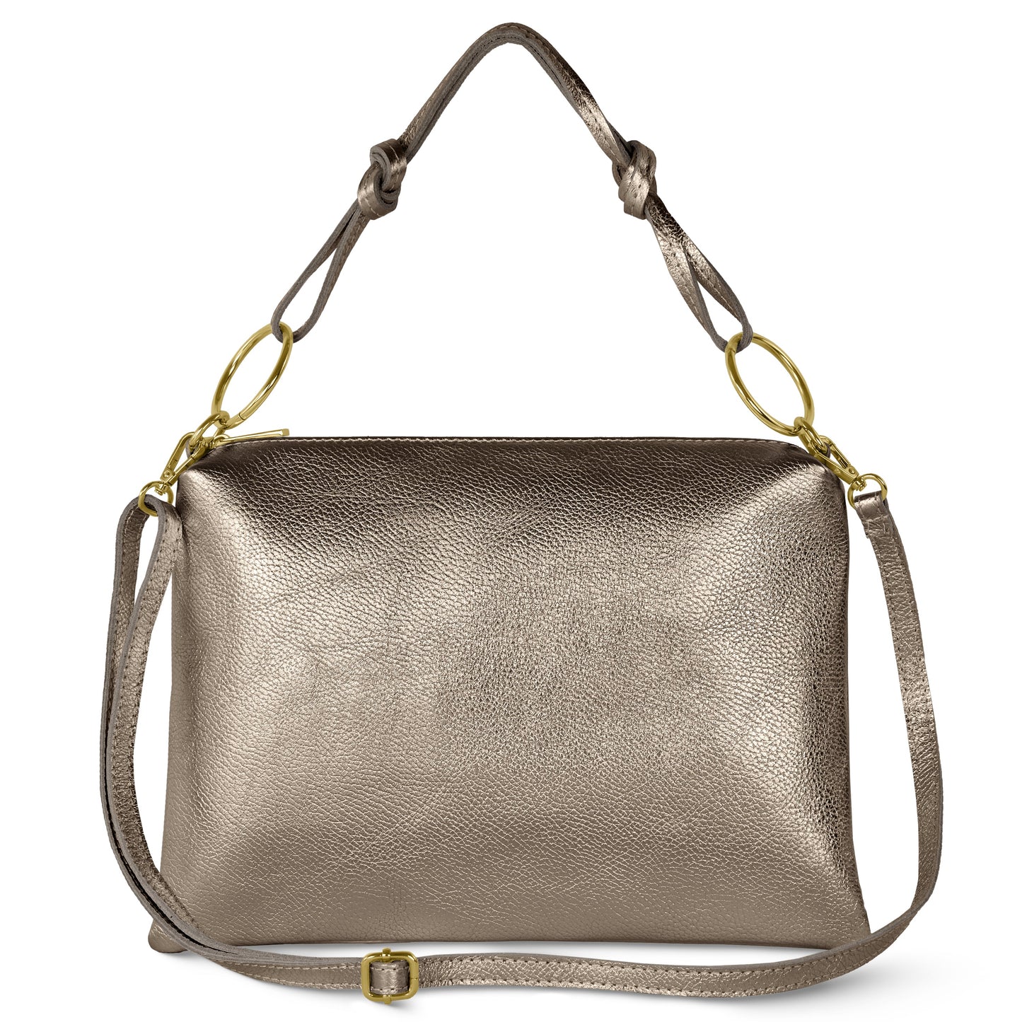 Italian Genuine Metallic Calf Leather Shoulder Bag 171551 - TAKEASY - Flyclothing LLC