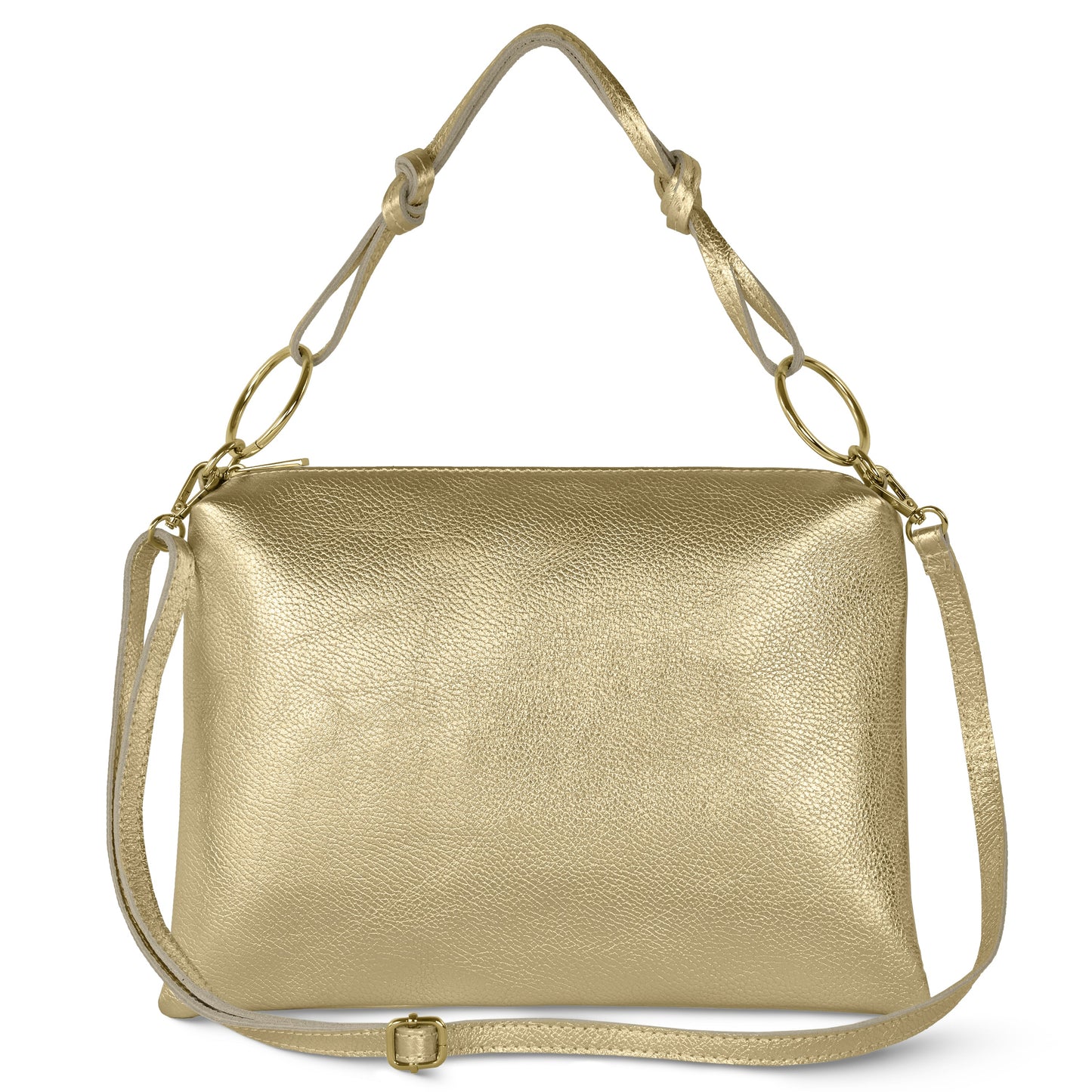 Italian Genuine Metallic Calf Leather Shoulder Bag 171551 - TAKEASY - Flyclothing LLC