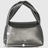 Italian Genuine Metallic Calf Leather Top-Handle Bag 262495 - TAKEASY - Flyclothing LLC