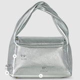 Italian Genuine Metallic Calf Leather Top-Handle Bag 262495 - TAKEASY - Flyclothing LLC