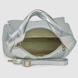 Italian Genuine Metallic Calf Leather Top-Handle Bag 262495 - TAKEASY - Flyclothing LLC